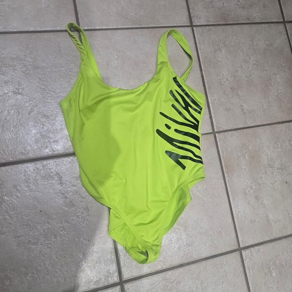Nike Women's Green/Yellow Swimsuit-one-piece SIZE XL - Picture 2 of 5